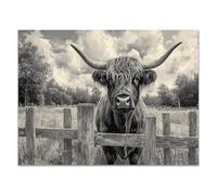 TODOAA Toile Tableau Peinture DrôLe Animaux Affiches Images abstraites naturelles de vaches Moderne Murale Art Tableaux- pour Salon Decoration mural bain à coucher(Grey)-50x70cm Sans cadre