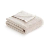 Todocama - Couverture en Coton Extra Douce avec Motif Gaufre, Couvre-lit Multifonction Four Seasons pour canapé, lit, Housse décorative et Couverture écharpe Beige Sable 120 x 180 cm