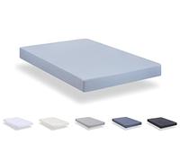 Todocama - Drap Housse réglable en Microfibre brossé Extra Doux. Lit Polyester 150 x 190/200 cm, Bleu Clair