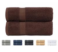 Todocama Lot de 2 Serviettes de Douche, 100% Coton, 550 g/m², Extra Douces, très absorbantes et à séchage Rapide. Dimensions : 70 x 140 cm, Couleur Chocolat.
