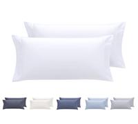 Todocama Lot de 2 taies d'oreiller Extra Douces en Microfibre hypoallergénique Blanc 2-75 x 40 cm