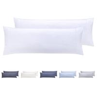 Todocama Lot de 2 taies d'oreiller en Microfibre Extra Douce hypoallergénique Blanc 105 x 40 cm