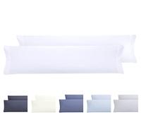 Todocama Lot de 2 Housses de Coussin Extra Douces hypoallergéniques 150 x 40 cm Blanc