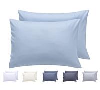 Todocama Lot de 2 Housses de Coussin en Microfibre Super Douces et hypoallergéniques Bleu Clair 50 x 70 cm
