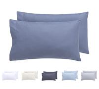Todocama Lot de 2 Housses de Coussin, Microfibre Extra Douce, hypoallergénique, Lot de 2-30 x 50 cm, Bleu-Gris