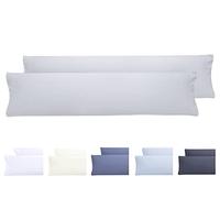 Todocama Lot de 2 taies d'oreiller en Microfibre Extra Douce, hypoallergénique, 2-150 x 40 cm, Gris Clair