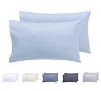 Todocama Lot de 2 Housses de Coussin Extra Douces et hypoallergéniques Bleu Clair 30 x 50 cm