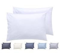 Todocama Lot de 2 Housses de Coussin, Microfibre Extra Douce, hypoallergénique, Lot de 2-50 x 70 cm, Blanc