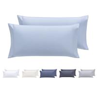 Todocama Lot de 2 Housses de Coussin Extra Douces hypoallergéniques 80 x 40 cm Bleu Clair