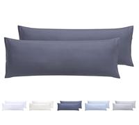 Todocama Lot de 2 taies d'oreiller en Microfibre Extra Douce, hypoallergénique, 2-90 x 40 cm, Gris foncé