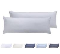 Todocama Lot de 2 taies d'oreiller en Microfibre Extra Douce, hypoallergénique, 2-90 x 40 cm, Gris Clair (8435439012966)