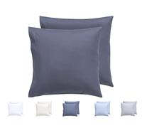Todocama Lot de 2 taies d'oreiller hypoallergéniques en Microfibre Extra Douce, Gris Foncé.
