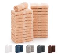 Todocama - Lot de 24 Serviettes de Toilette (30 x 30 cm) 100% Coton Doux et Absorbant, 550 g/m² Premium, (Beige)