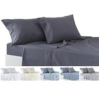 Todocama - Parure de draps 4 pièces - Drap Housse Ajustable - Drap Plat - Deux taies d'oreiller