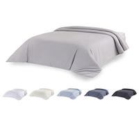 Todocama Housse de Couette en Microfibre pour Couette au Toucher Extra Doux (Gris Clair - Lit 135/140/150-220 x 220 cm).