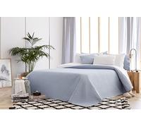 Todocama Underzy Couvre-lit boutis Fin avec Motif Losanges pour Printemps, été, Automne et Hiver. 100% Microfibre Extra Douce. Couvre-lit Multi-usages pour lit de 140/150/160-250 x 260 cm Bleu Clair