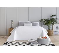 Todocama Underzy Couvre-lit boutis Fin avec Motif Losanges pour Printemps, été, Automne et Hiver. 100% Microfibre Extra Douce. Couvre-lit Multifonction pour lit de 140/150/160-250 x 260 cm Blanc