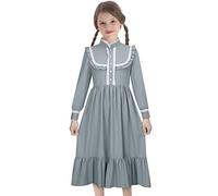 Todollcos Harriet Tubman Costume de pionnier pour fille, jupe rustique rétro victorienne, pour fête, bleu, 150 cm