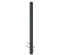 TODOME Poteau métallique, H 240 cm, 100x100x3 mm, fixation en béton, 1 pièce