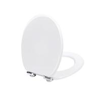 TODOT Abattant WC avec Frein de Chute Silencieux, Lunette de Toilette en Bois MDF, Finition Laquée Effet Miroir, Charnières Inox/Zinc Ajustables, Compatible Cuvette O, Capacité jusqu'à 175 kg (Blanc)