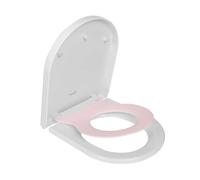 TODOT Abattant WC Familial Forme en D, Lunette de Toilette Siège Enfant Magnétique, Frein de Chute, clip-on toilet seat Gris