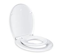 TODOT Abattant WC Familial, Lunette de Toilette avec Siège Enfant Magnétique, Frein de Chute et Charnière Réglable, Abattant WC en Polyéthylène pour Adultes et Enfants