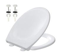 TODOT Abattant WC, Siège de Toilette avec Frein de Chute et Charnière Réglable, Fermeture en Douceur, Démontage Rapide, Facile à Nettoyer, Polyéthylène, O Forme