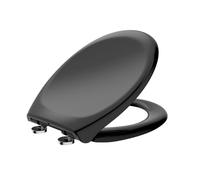 TODOT Abattant WC, Siège de Toilette avec Frein de Chute et Charnière Réglable, Fermeture en Douceur, Démontage Rapide, Facile à Nettoyer, Polyéthylène, O Forme, Noir