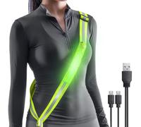 Todoxi Lumière de course à pied avec réflecteurs, ceinture de course, LED rechargeable par USB, réglable, lumière de sécurité, ceinture de course pour le jogging, la course, le vélo, la randonnée, les