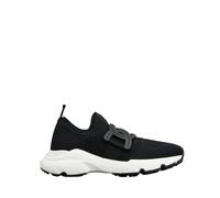 Tod's - Baskets Noires en Maille avec Chaîne en Cuir - Femme - Chaussures - Noir - Taille: 39 EU