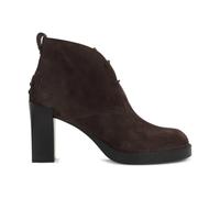 Tod's - Bottines en Daim Marron à Talon Épais - Femme - Chaussures - Brun - Taille: 35 EU