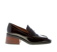 TOD'S chaussures femme Black smooth leather heel penny loafer XXW48K0FX60SOOB999