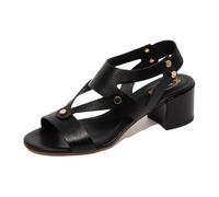 Tod's - Effet Grain Sandale Bouton Modèle Chaussure - Femme - Chaussures - Noir - Taille: 36 EU