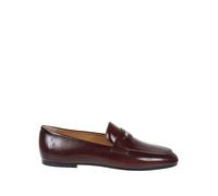 Tod's - Mocassin en cuir marron avec masque métallique - Femme - Chaussures - Brun - Taille: 36 EU