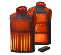 TODWARM Gilet Chauffant Homme Avec Batterie Incluse 16000mAh 7.4V, 15 Zones Veste Chauffante Homme Imperméable Léger Pour Campin Moto Pêche Activités Hivernales Noir L