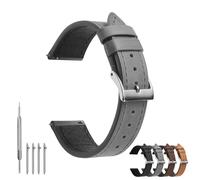 TODYSTRAP Bracelet Montre en Cuir 18mm, Bracelet de Montre Gris pour Homme, Bracelets Montres Souple de Remplacement, Montre Bracelet avec Boucle en Acier inoxydable, 18mm 20mm 22mm 24mm