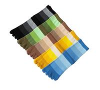 Toe Socks 5 Paires De Chaussettes À Gros Orteils Colorées For Hommes Garçons Rayées En Coton Dégradé Couleur Happy Doigts(Style1- mix colors)