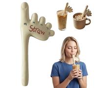 Toe-tal Paille, bâtons de boisson réutilisables en céramique de 17 cm, la façon la plus étrange de siroter votre boisson, cadeau humoristique foncé pour les amateurs de farce, pour les fêtes, les