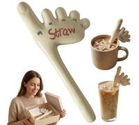 Toe-tal Paille en céramique réutilisable faite à la main, la façon la plus étrange de siroter votre boisson, cadeau humoristique foncé pour les amateurs de farce, pour les fêtes, les cadeaux et