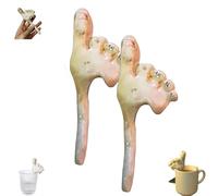 Toe-tal Straw - The Weirdest Way to Sip Your Drink, Funny Ceramic Toe-Shaped Straw, Handmade Weird Novelty Drink Stick, Reusable Eco Friendly Novelty Straws (2PCS)