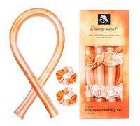 Toeah Ensemble de bigoudis en satin sans chaleur - Bigoudis coucher de soleil rêveur pour boucles sans chaleur, ensemble de boucles de bandeau pour tous les types de cheveux, 1 pièce