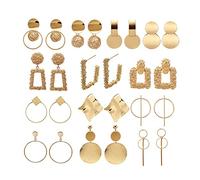 TOEECY 13 Paires Boucles D'oreilles Pendantes Géométrique Pour Femmes Filles Dangle Grand Boucles D'oreilles Set Ronde Carré Huggie Hoop Boucle D'oreille Bijoux Ensemble