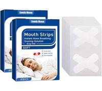TOEECY 2 Lots 120 Patchs Buccaux Antironflement Forme X Bandelettes Nasales Respiratoires Solution Nocturne Sommeil Amélioré Respiration Facilitée