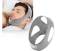 TOEECY 2 Pièces Bandeau Anti Ronflement Maille Respirante Sangle Mentonnière Ajustable Solution Sommeil Nocturne Confortable Support Mâchoire