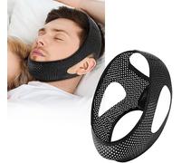 TOEECY 2 Pièces Bandeau Anti Ronflement Maille Respirante Sangle Mentonnière Ajustable Solution Sommeil Nocturne Confortable Support Mâchoire