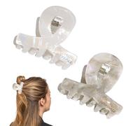 TOEECY 2 Pièces Pinces à Cheveux Crabe Transparentes Nacrées Accessoires Coiffure Brillants Effet Irisé pour Femme Idéales pour Queue de Cheval Chignon ou Mise en Beauté