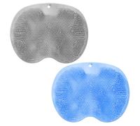 TOEECY 2 Pièces Tapis de Bain Coussin de Massage pour Pieds avec Antidérapant Ventouses Tapis de Douche Multifonctionnel Nettoyeur de Dos Relaxation Apaisante