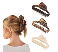 TOEECY 3 Pièces Pinces à Cheveux à Double Dents Grandes Pince à Cheveux Bouclés Longs Léopard Épais et Fins Epais Adulte Griffe Pinces Crabe Clips Modisches Haarstyling-Zubehör für Frauen Mädchen
