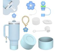 TOEECY 5 Pièces Couvercles Paille Fleur Antifuite Bouchons Hermétiques Tasse Isolante Accessoires Bouteille Réutilisable Silicone
