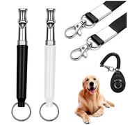 TOEECY 5 Pièces Ensemble Sifflet Chien Ultrasonique Métallique Professionnel Clicker Dressage Canin Cordons Réglables Entraînement Obéissance